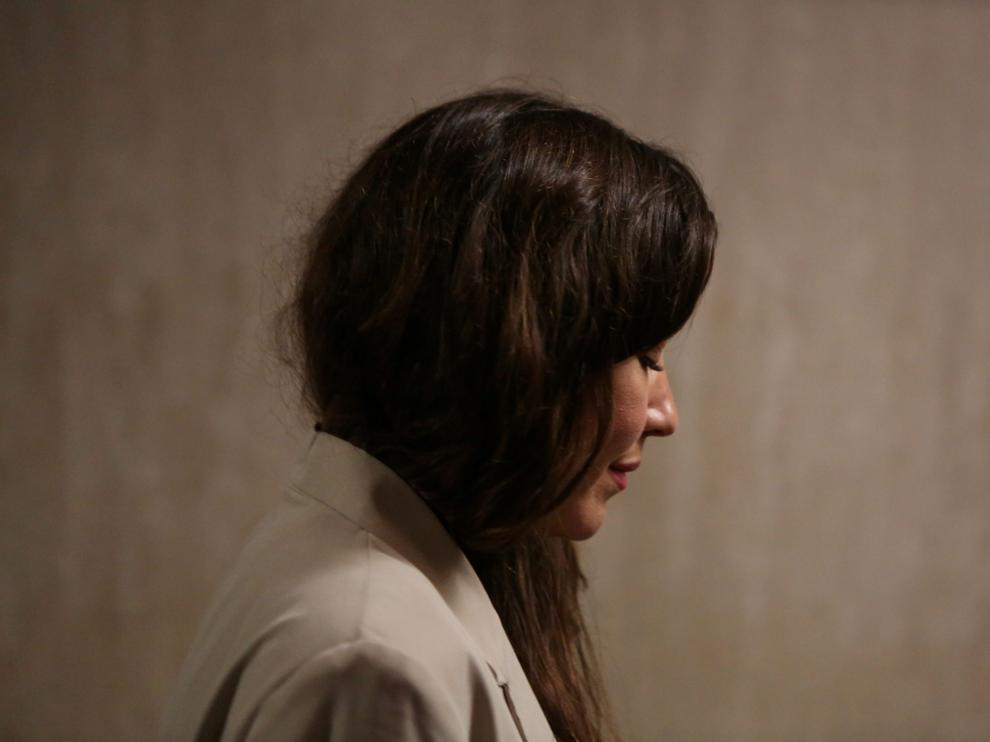 Miriam Haley a su llegada al juicio
