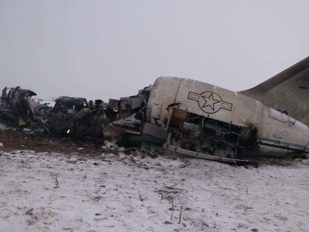 Restos del avión siniestrado