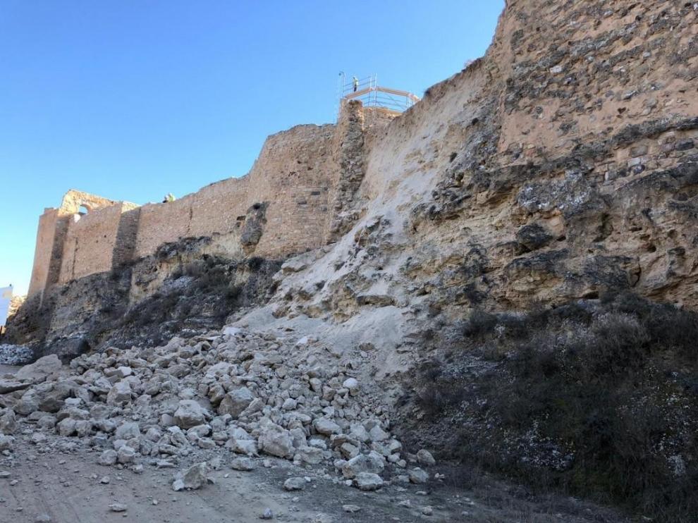 Desprendimiento en el Castillo Mayor de Calatayud