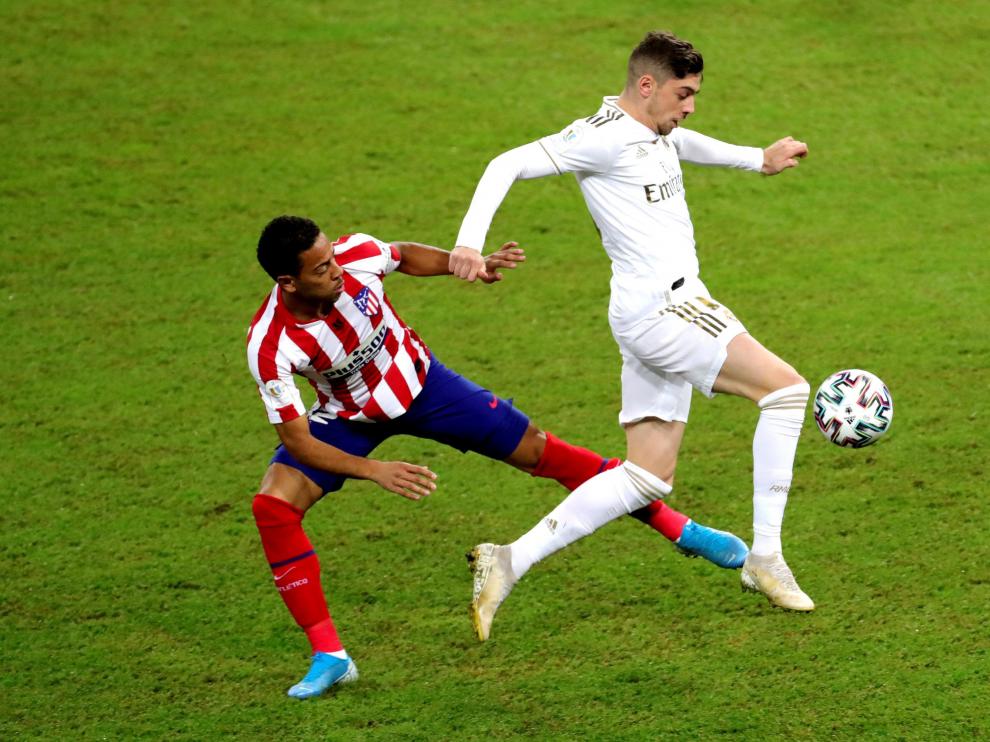 Fede Valverde, en la Supercopa de España contra el Atlético.