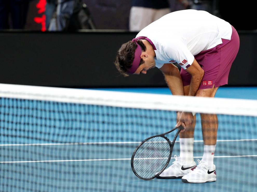 Roger Federer terminó con molestias en el Abierto de Australia