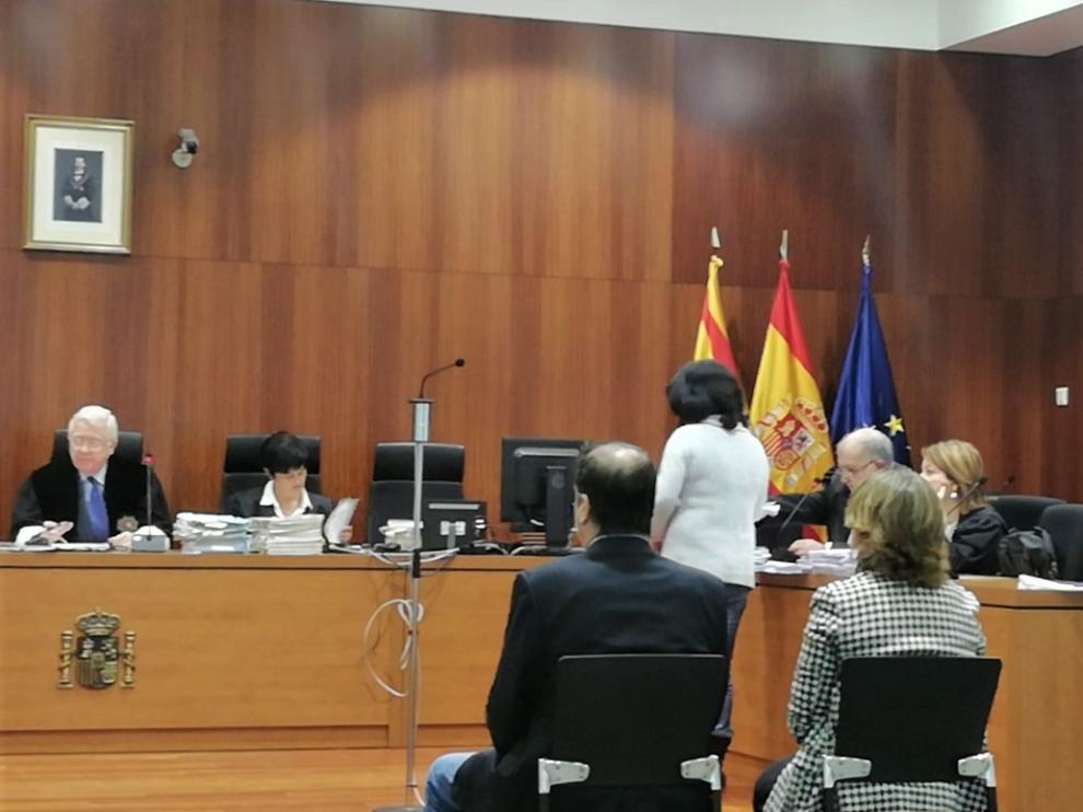 Los acusados, durante un momento de la vista oral que empezó a celebrarse este martes en la Audiencia Provincial.