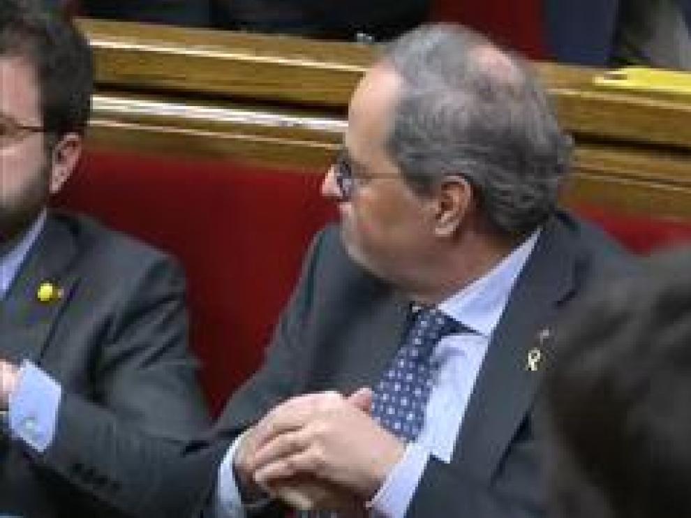 En su comparecencia el presidente de la Generalitat ha criticado lo que considera "deslealtad" de ERC.