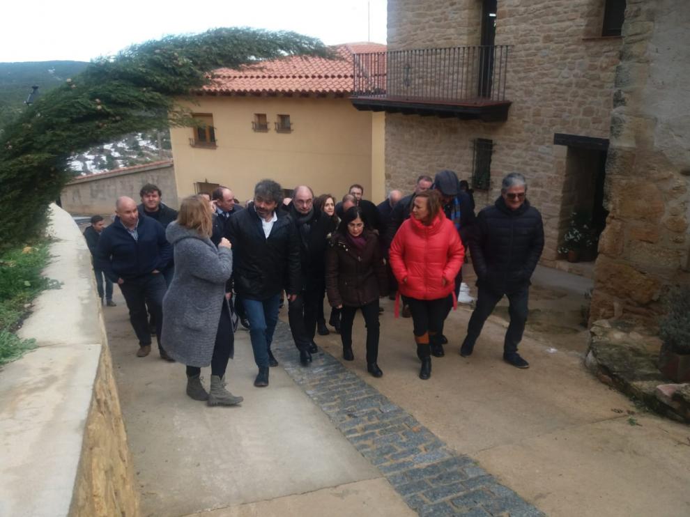 La ministra Carolina Darias, a su llegada a Monroyo.