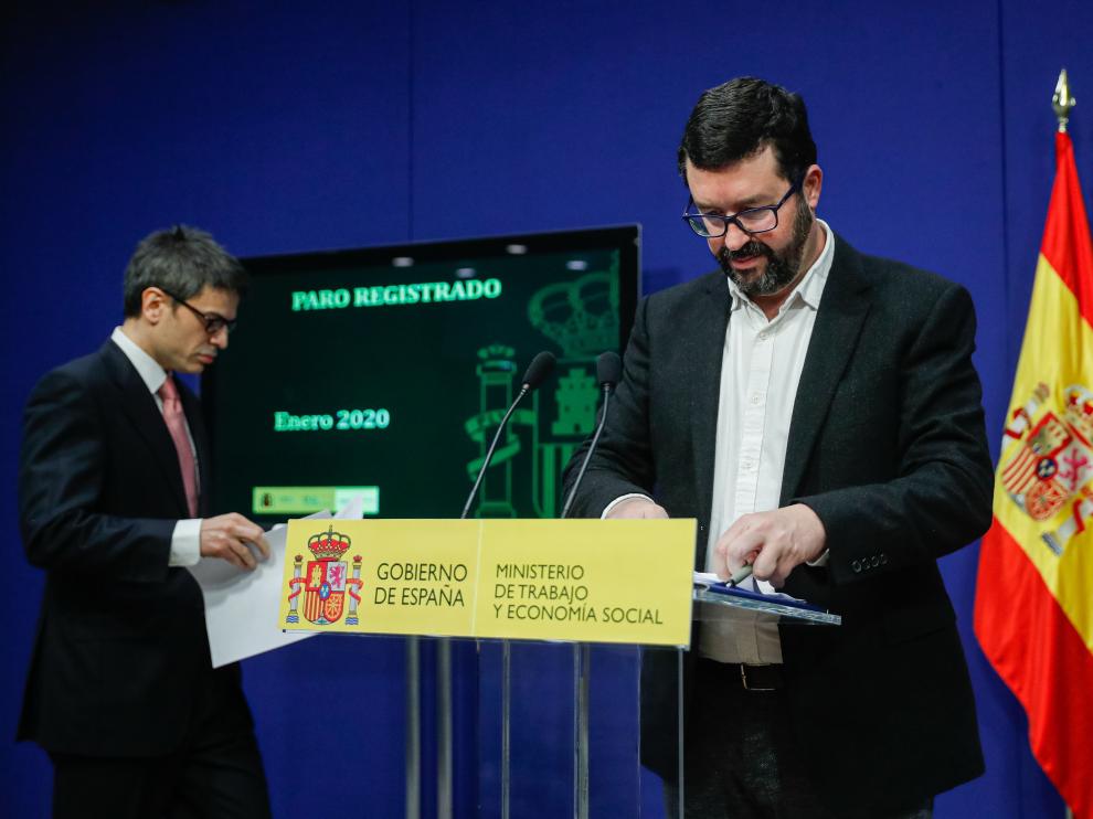 El secretario de Estado de Empleo en la presentación de datos de paro de enero