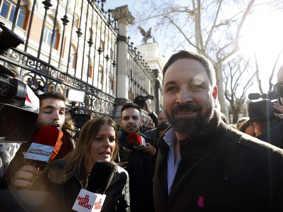 Abascal durante la protesta en Madrid