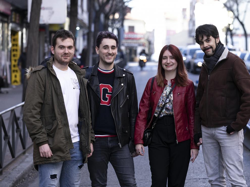 Pablo Mestre, Guillermo Pardos, Ana García y Pablo Fernández, el pasado martes, en Madrid.