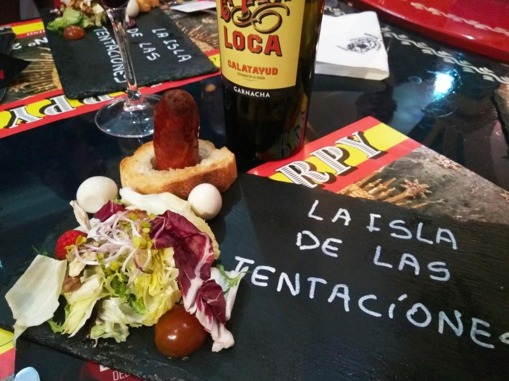 La tapa que presenta Marpy en la ruta de Tapeo Erótico y el vino La Tapa Loca.