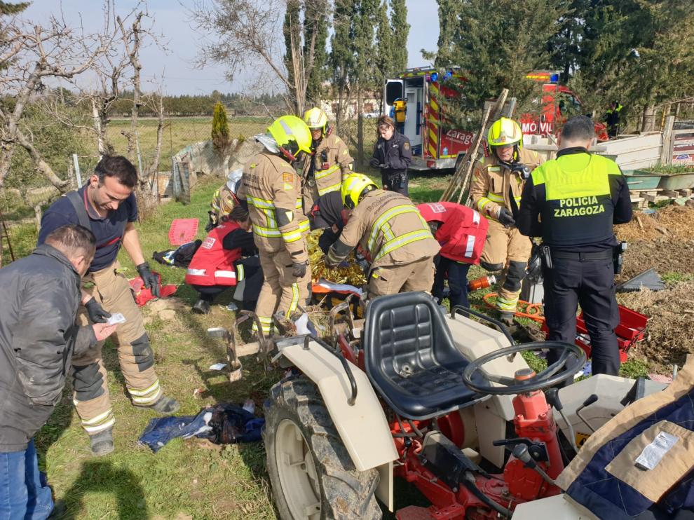 Herido con un motocultor