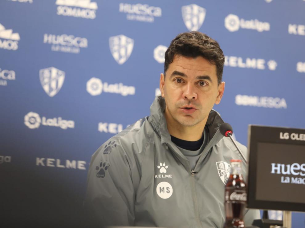 Míchel Sánchez, durante la comparecencia ante los medios de este viernes.