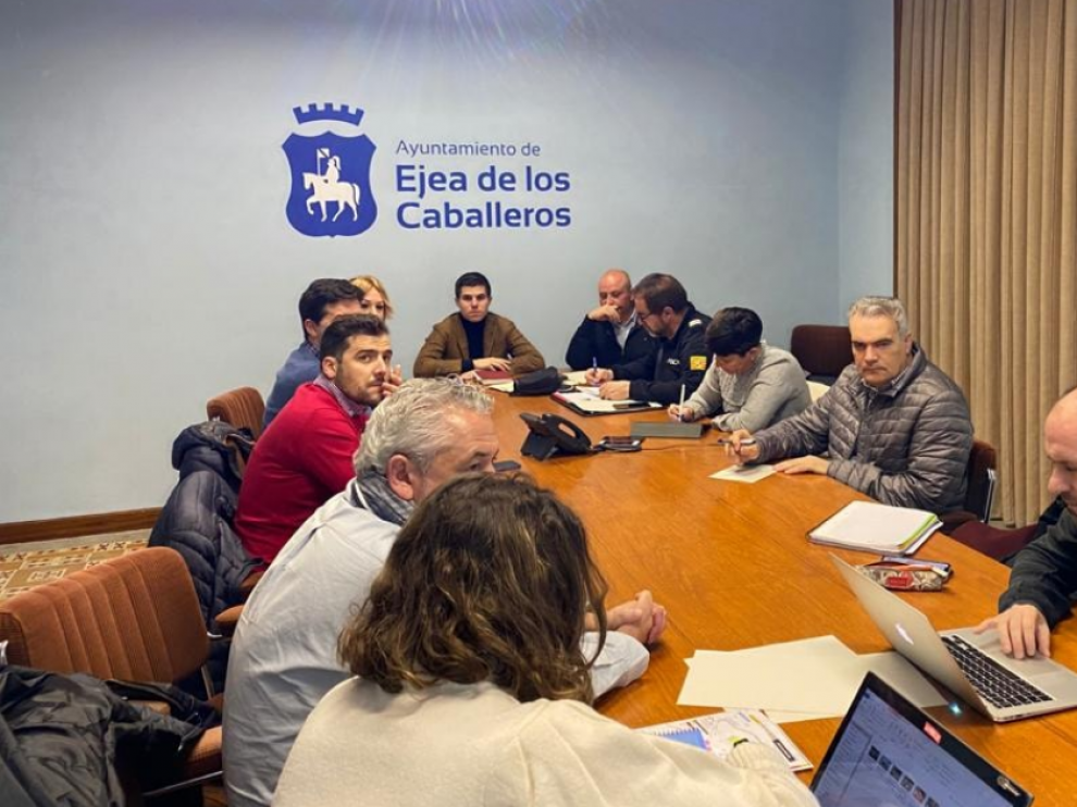 Reunión con los responsables de coordinación de La Vuelta a España en Ejea.