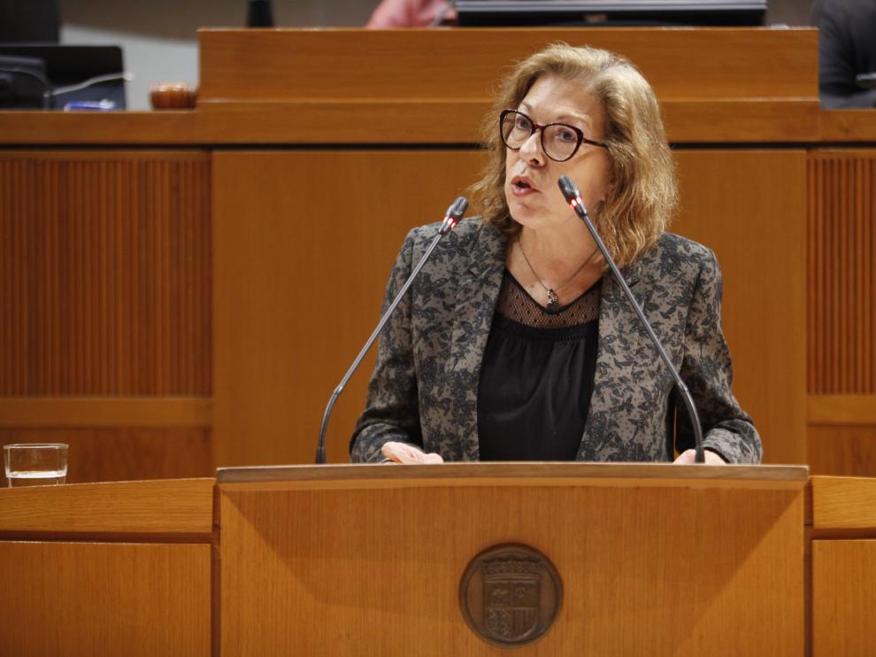 Pilar Ventura, hoy en el pleno de las Cortes.