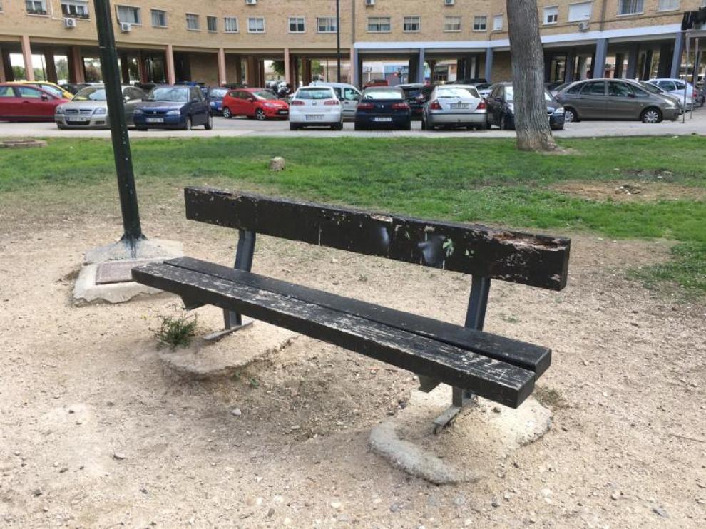 Un banco del parque de Valmaseda.