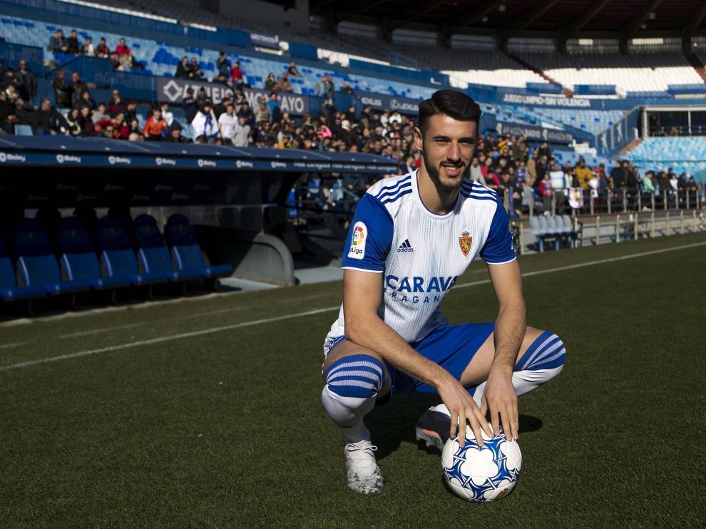 André Pereira, en su presentación con el Zaragoza.