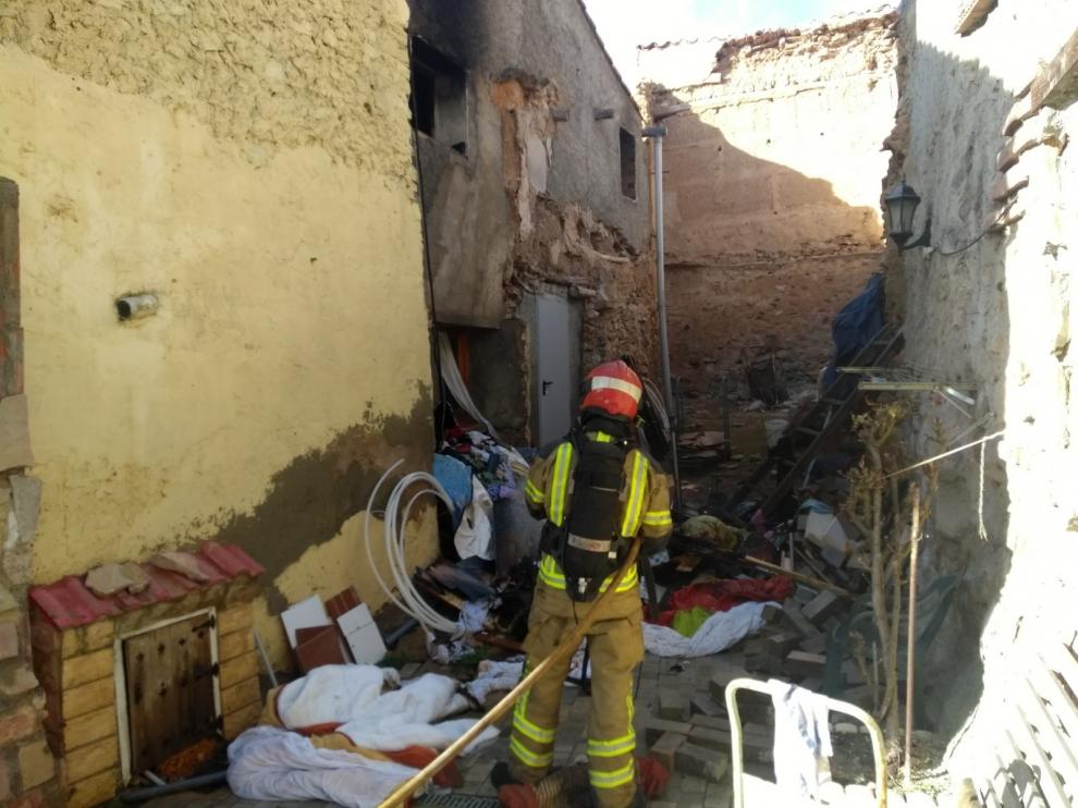 La casa de Lagueruela donde se ha producido el incendio.