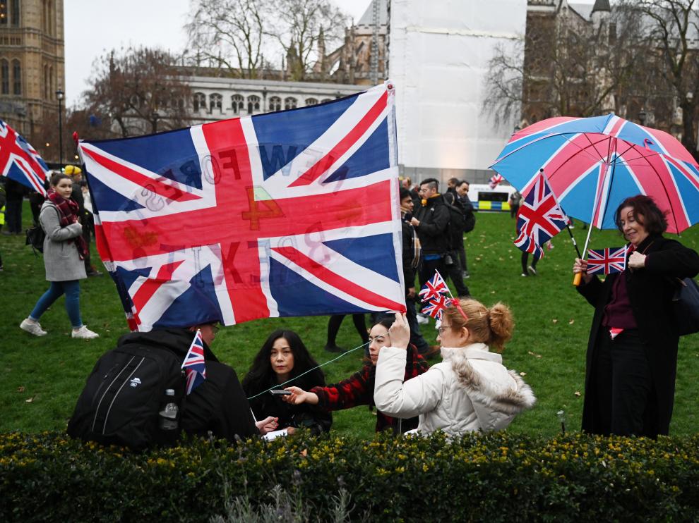 Defensores del 'brexit' en Londres.