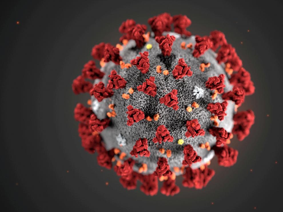 Renderización por ordenador de un virión del COVID-19, el coronavirus de Wuhan. CDC