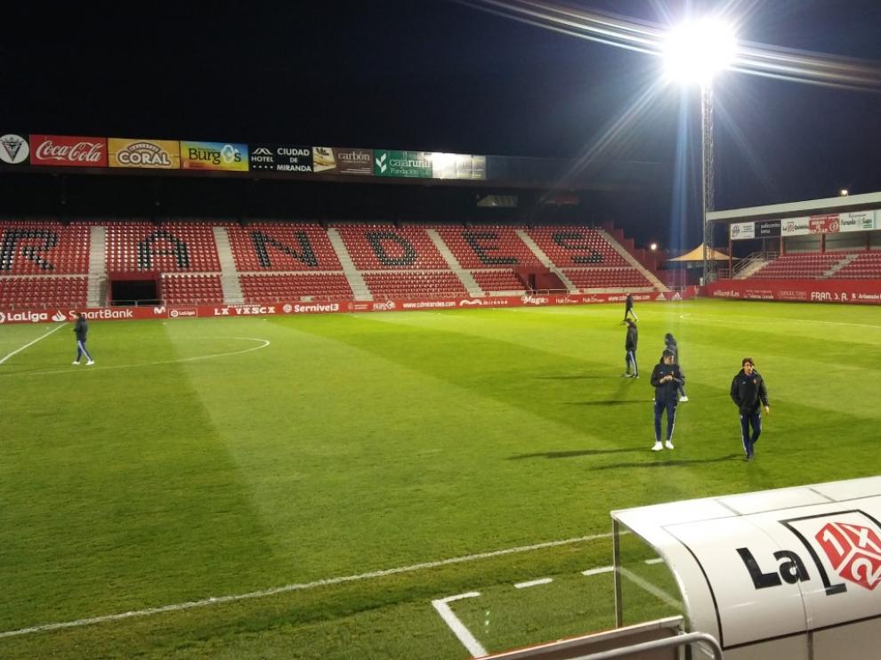 Estadio de Anduva, escenario del partido Mirandés-Real Zaragoza de este miércoles