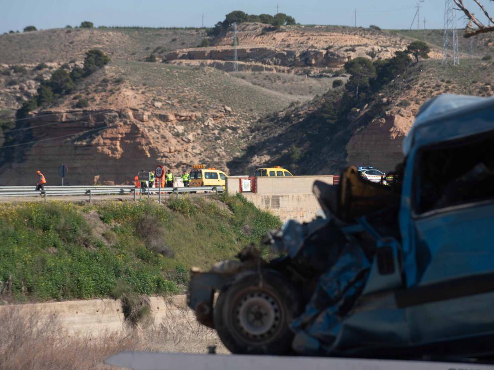 Accidente en la A-230 en Caspe