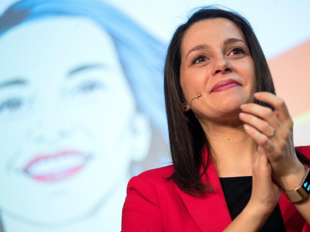 Inés Arrimadas protagoniza un acto con afiliados en Barcelona, este viernes.