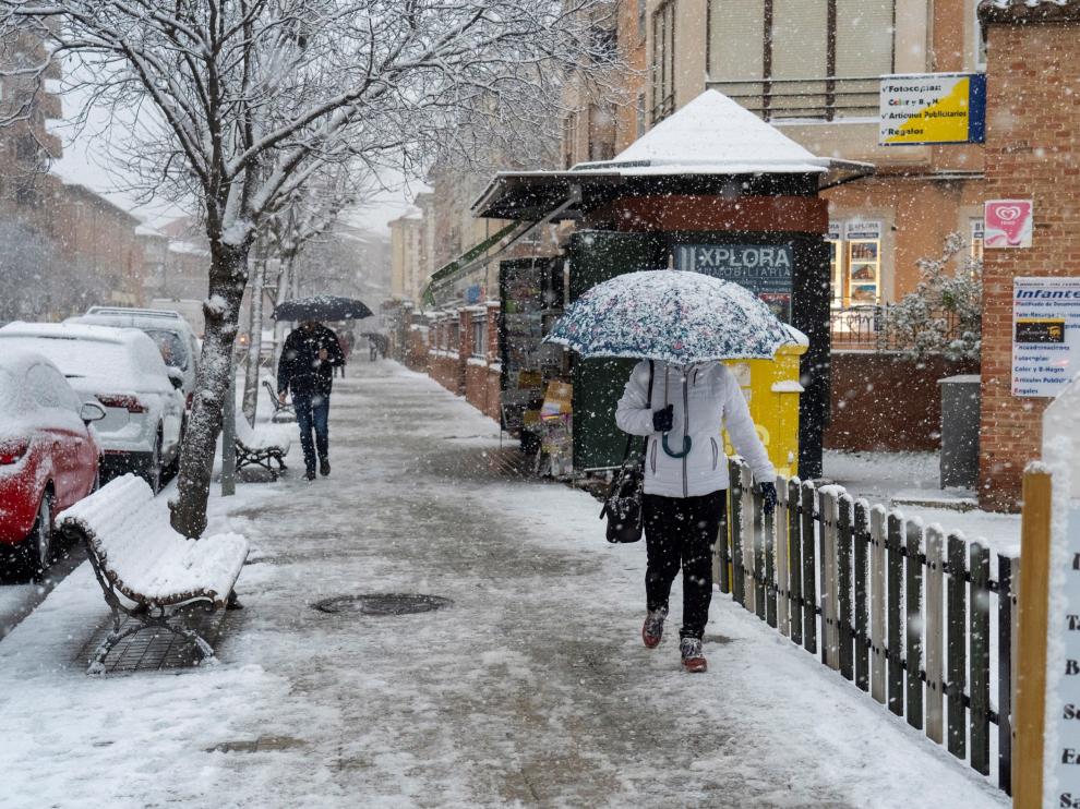 Nevada en Teruel durante el temporal Gloria en Aragón.