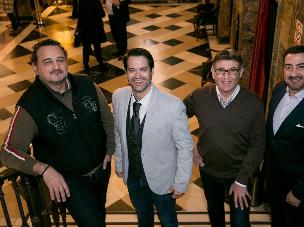Javier Agulló, Jesús Álvarez, Nicolae Dohotaru y Eduardo Sandoval, en el Teatro Principal.