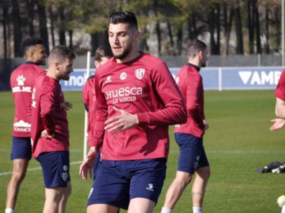Rafa Mir, durante el entrenamiento de este sábado.