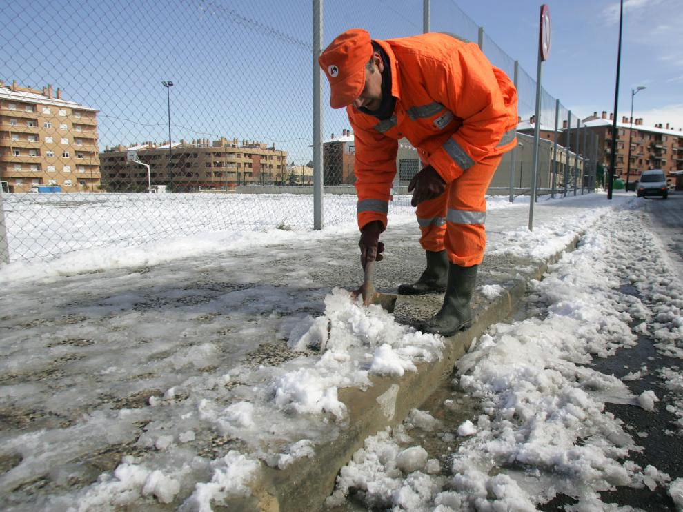 Neva histórica en Zaragoza