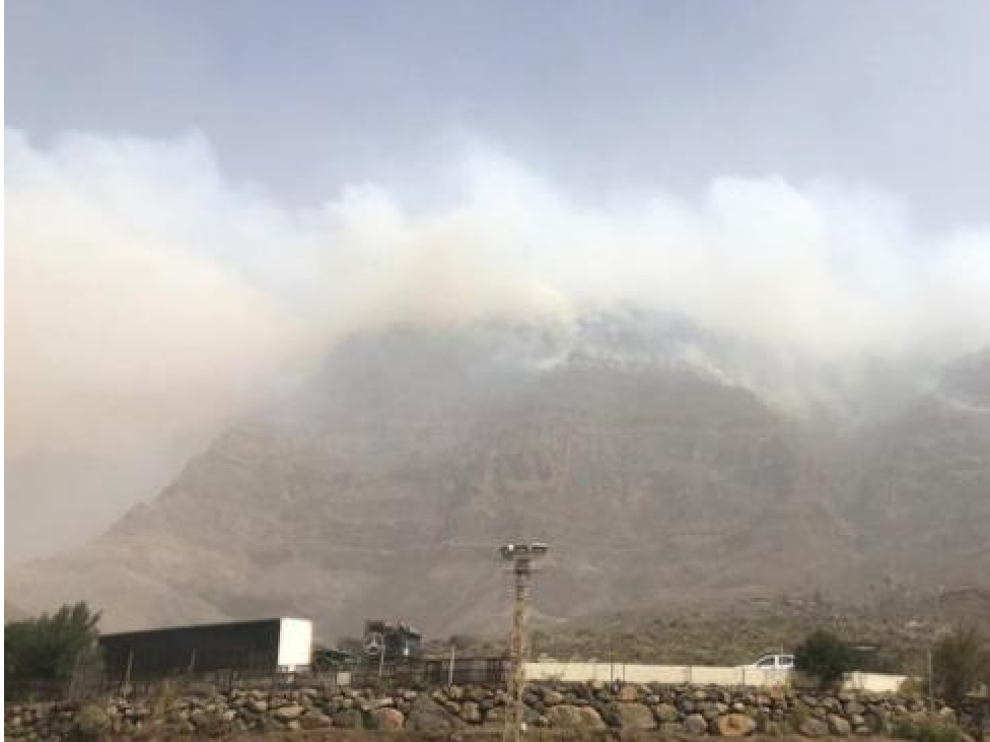 Fuego en la zona de Inagua, en Gran Canaria