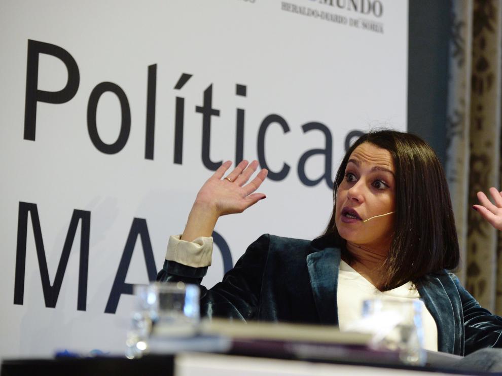 Inés Arrimadas, este lunes, en Valladolid.