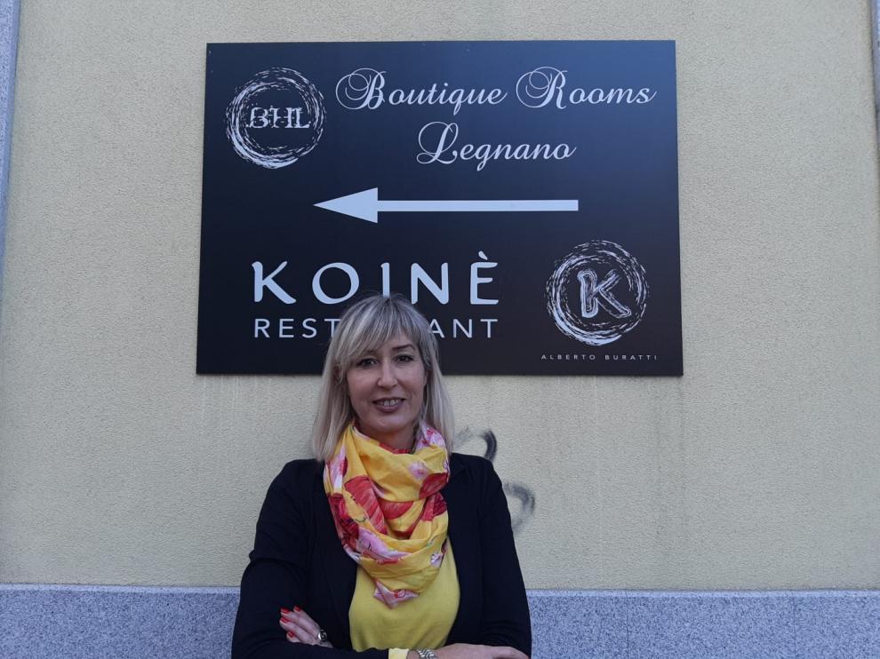 Johanna Isasa, en el restaurante que regenta en Lugnano, cerca de Milán.