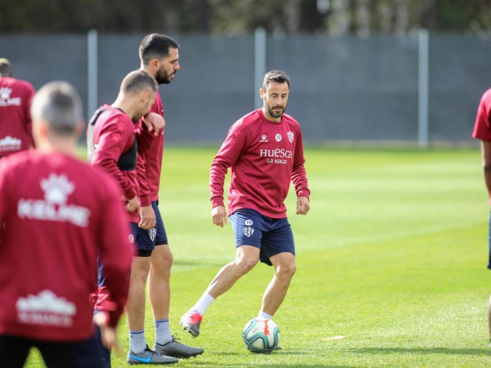 Pedro López, durante el entrenamiento de este martes.