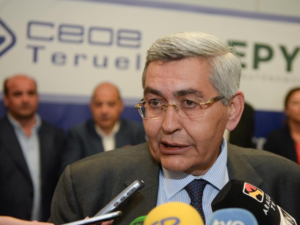 José Antonio Pérez Cebrián al ser elegido presidente de CEOE-Teruel.