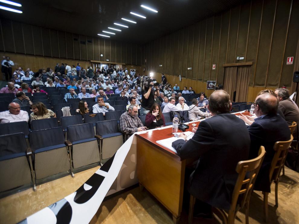 Asamblea de trabajadores de Ibercaja en el anterior expediente de 2017.