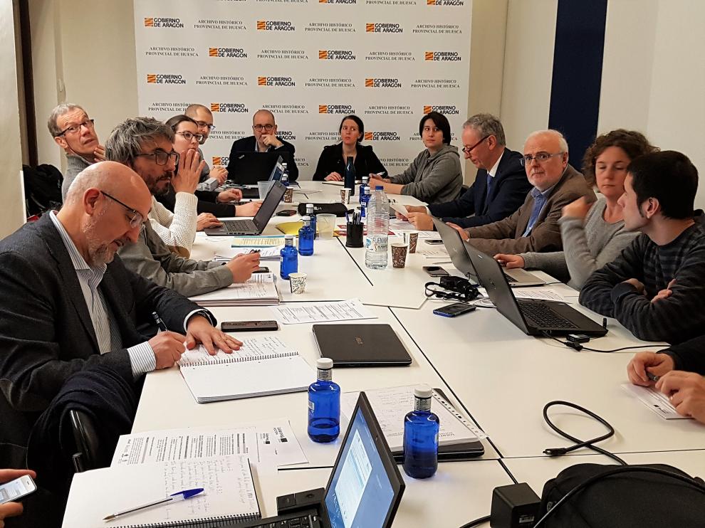 Los socios del Poctefa Linguatec durante la reunión de este jueves en Huesca.