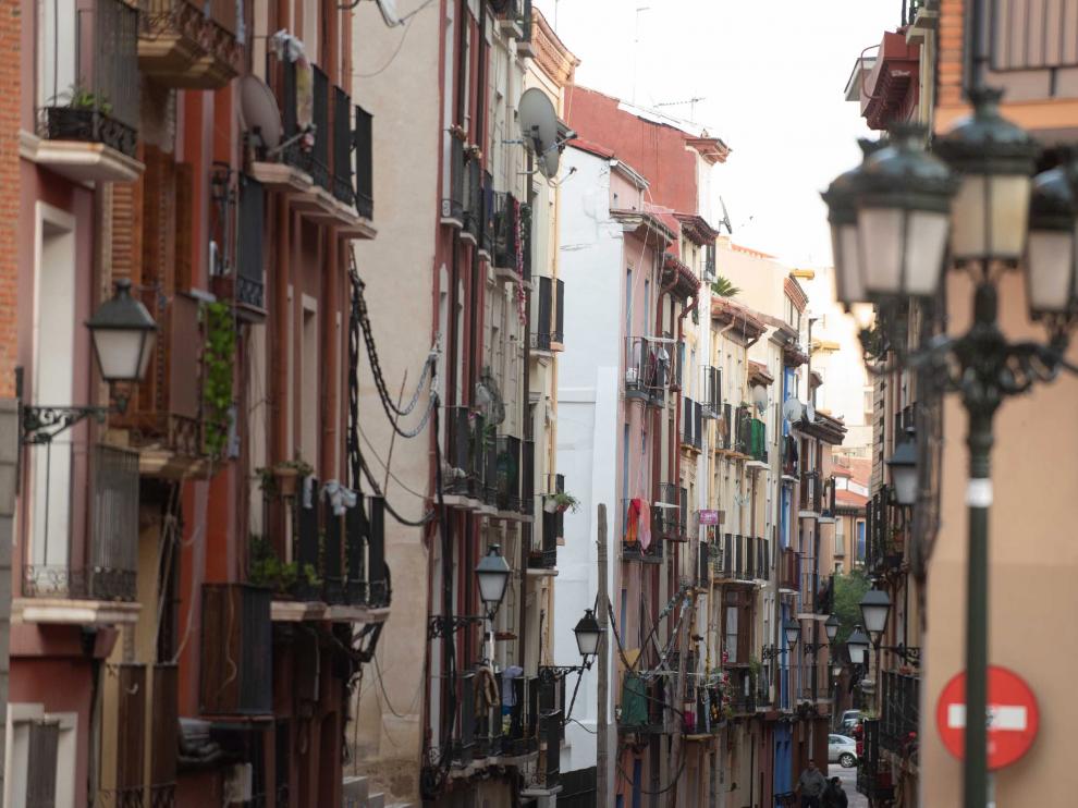 Viviendas en el centro histórico de Zaragoza.