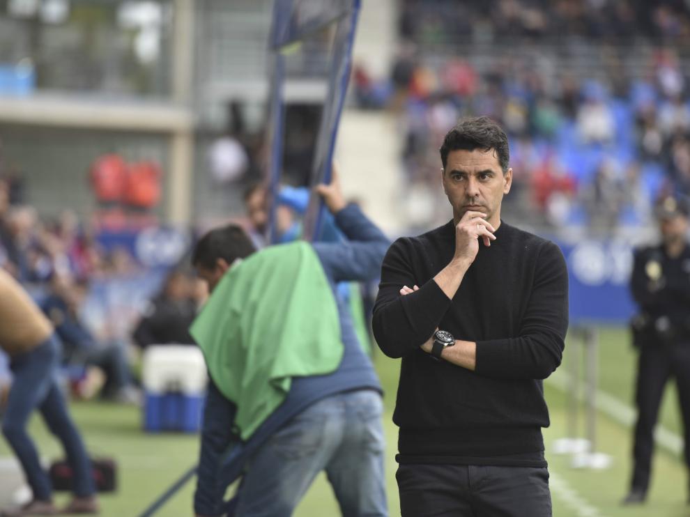 Míchel Sánchez, durante el partido con el Extremadura.