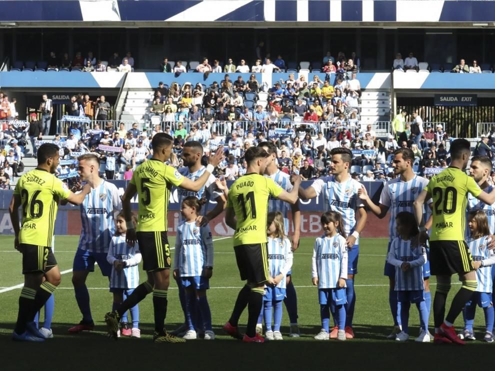 Partido Málaga-Real Zaragoza disputado en el estadio de La Rosaleda