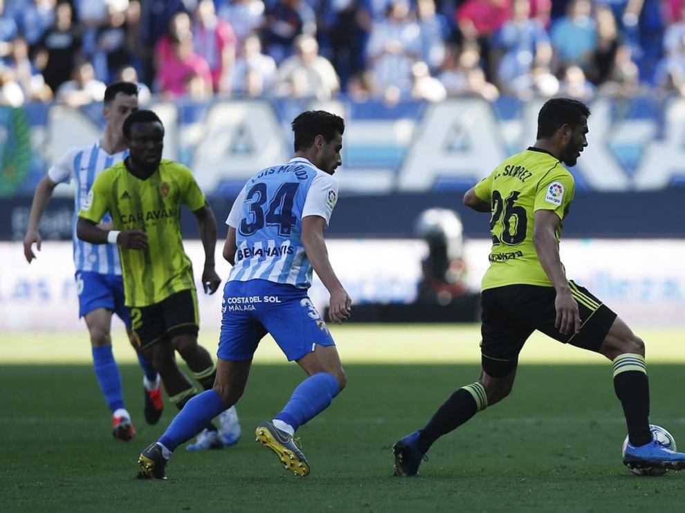 Partido Málaga-Real Zaragoza disputado en el estadio de La Rosaleda
