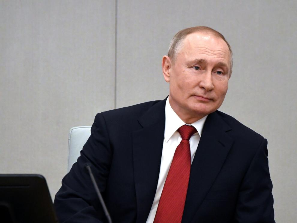Russia's President Putin attends a session of the lower house of parliament in Moscow