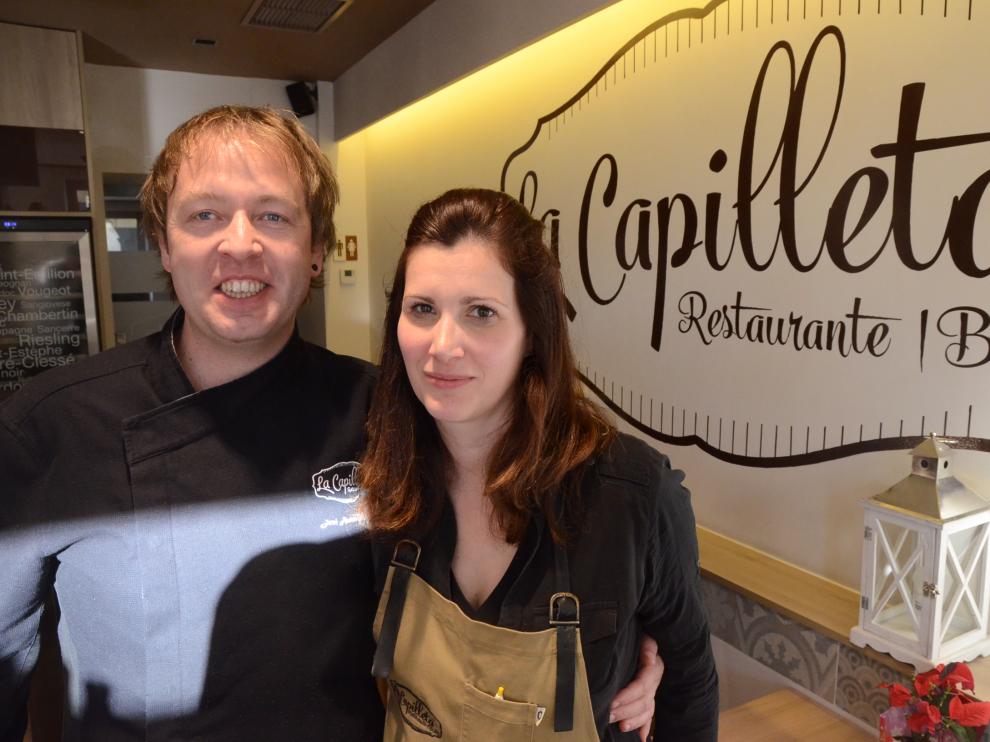 Jessica Prat y José Andrés Ballarín, en La Capilleta, en la localidad de Plan.