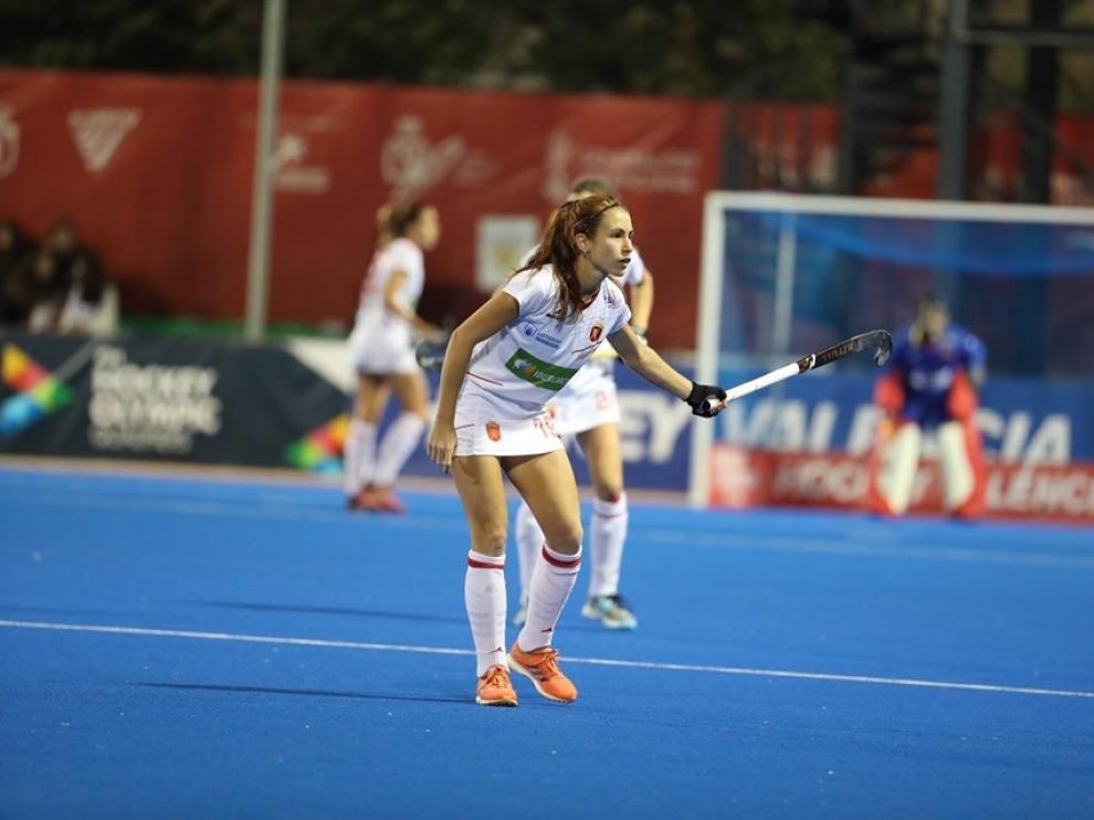 La zaragozana Begoña García durante un partido con la selección española.