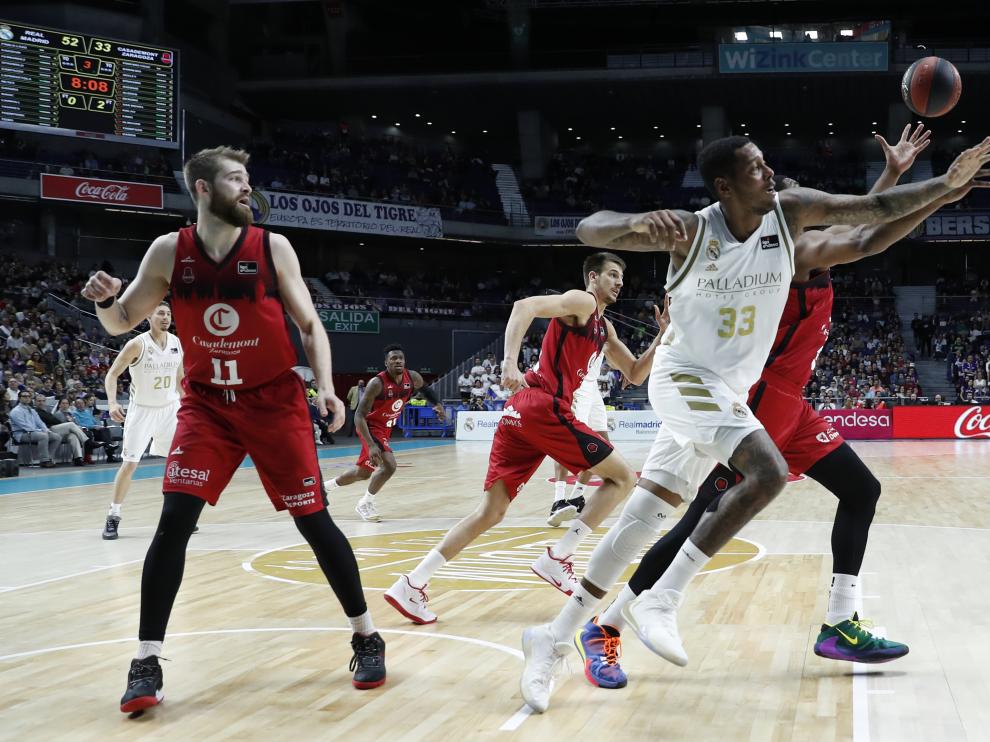 El madridista Thompkins, que dio positivo por coronavirus, en el partido ante el Casademont.
