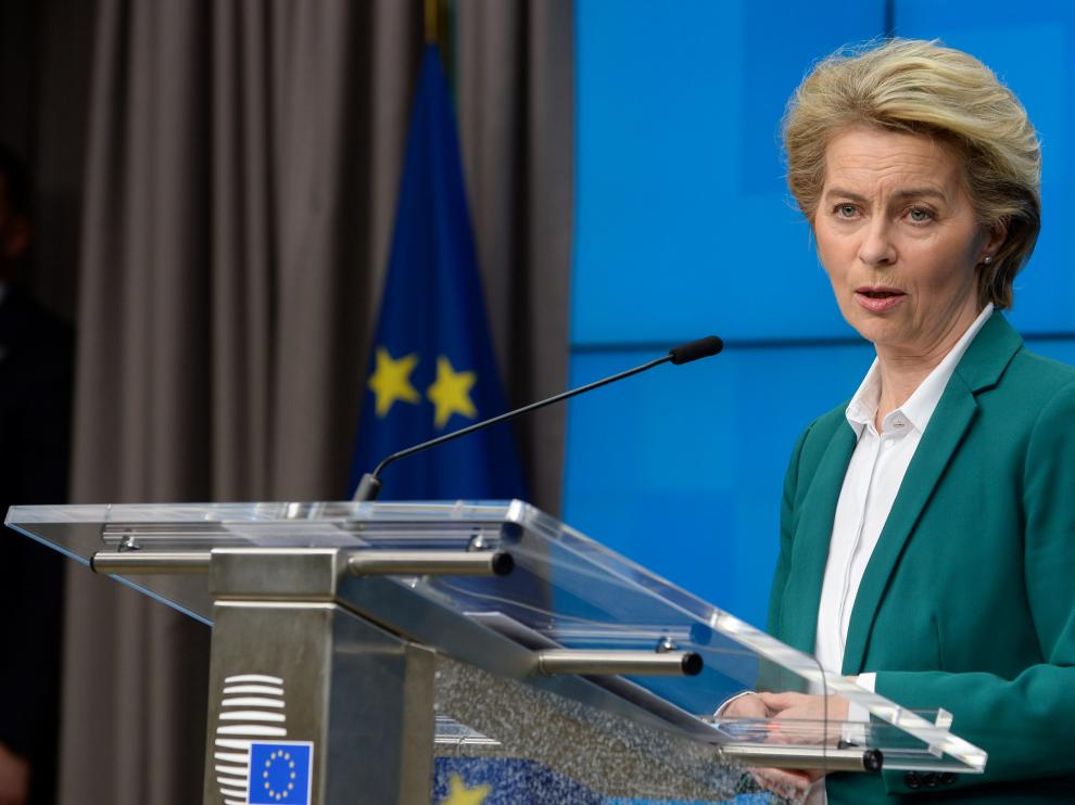European Commission President Ursula von der Leyen and European Council President Charles Michel attend a news conference after the G7 call