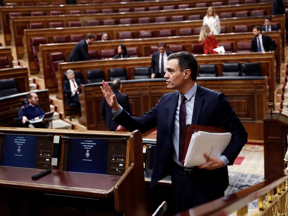El presidente del Gobierno, Pedro Sánchez, compareció ante el pleno del Congreso.