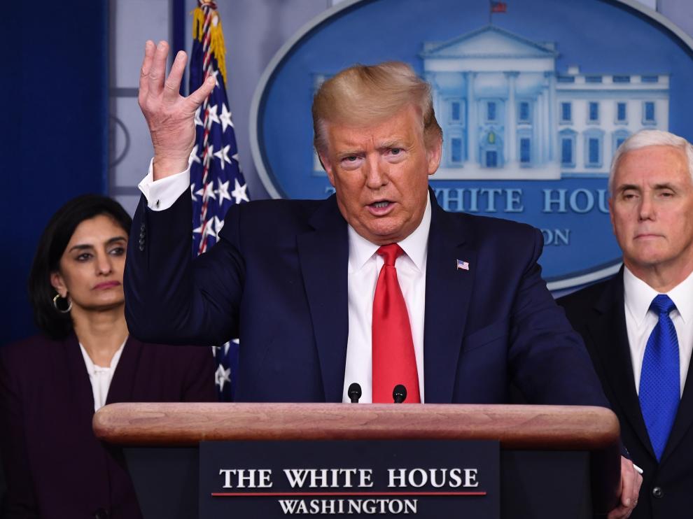 Trump, en la rueda de prensa de este miércoles en la Casa Blanca.