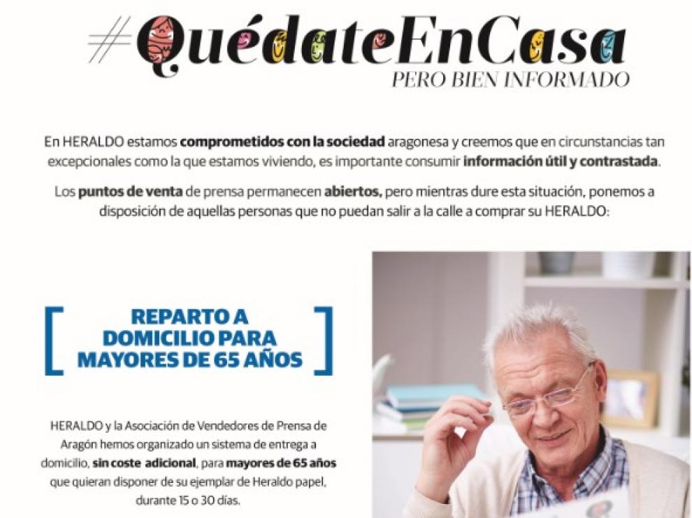 HERALDO llevará el periódico a las casas de los mayores de 65 años.