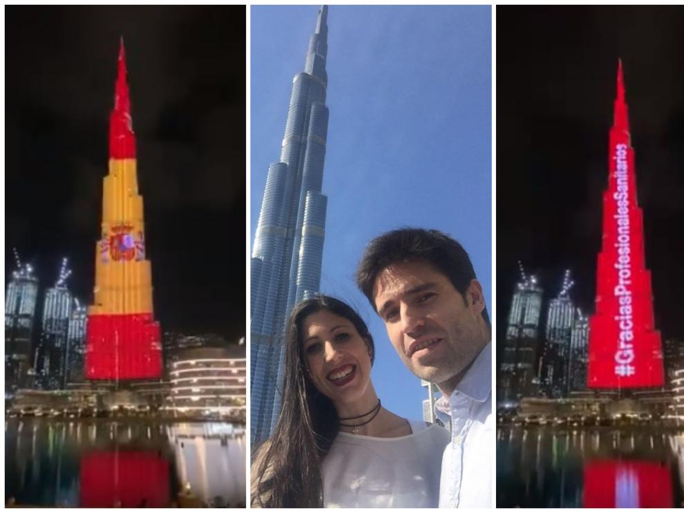 Beatriz Sin y Pablo Mayayo, pareja que reside y trabaja en Dubái.