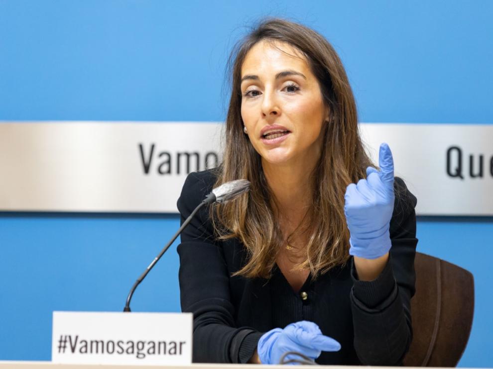 María Navarro en la rueda de prensa de este viernes.