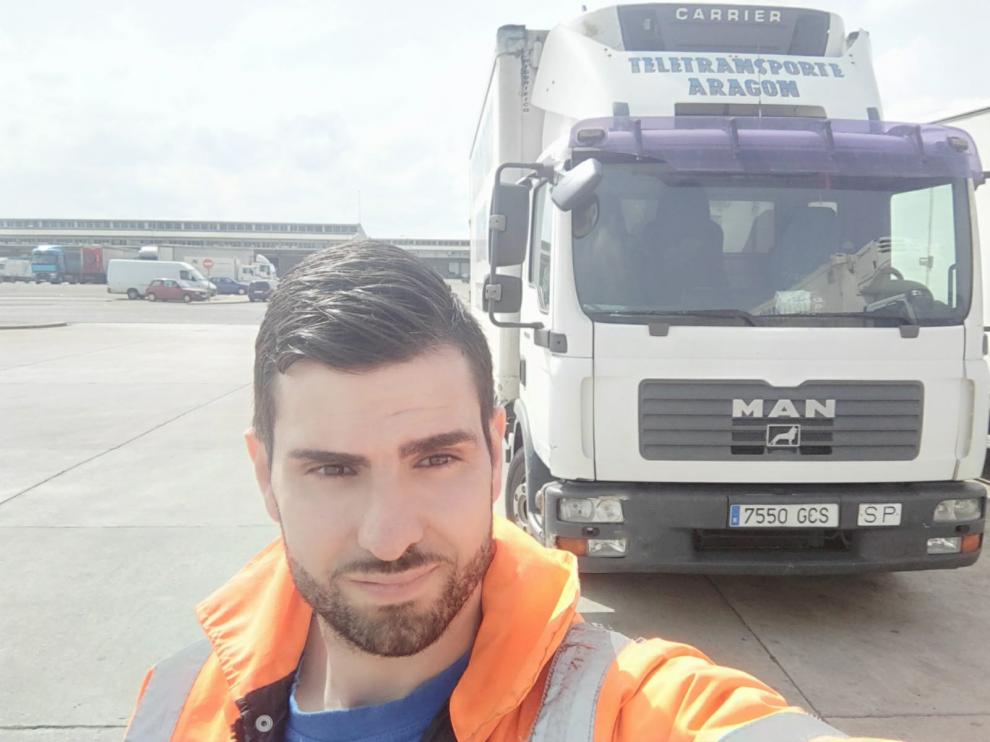 Rodrigo Burillo, transportista que visto aumentar su ritmo de trabajo durante el confinamiento.